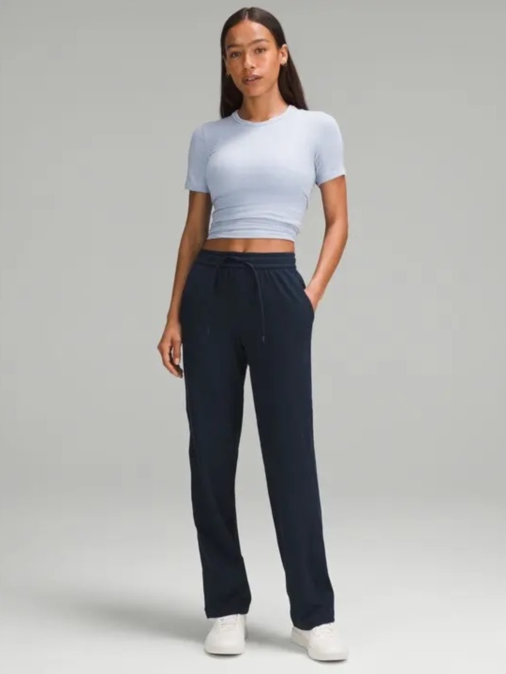Women's Drawstring Wide-Leg Pants - Navy